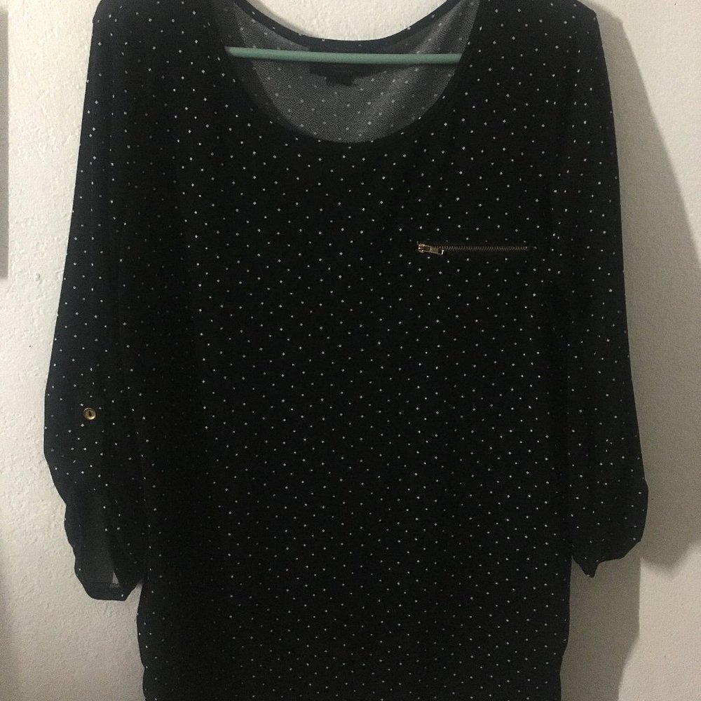 Sweet Wanderer Black Polka Dot Maternity Blouse
